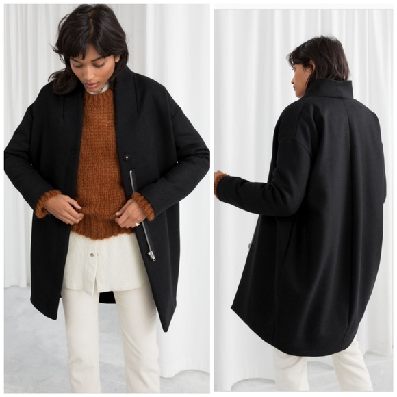 Black Wool Blend Cocoon Coat | Poshmark
